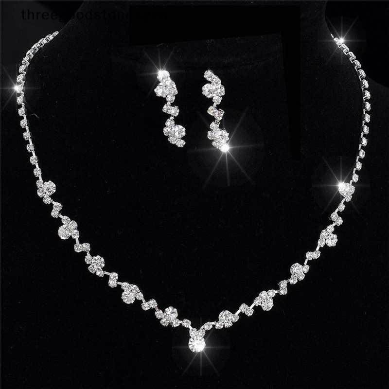 Conjunto Brilhantes 2 Em 1 - Colar E Brincos 