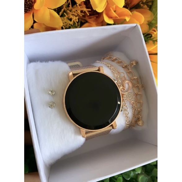 Conjunto Relógio Digital Elegancy - Relógio Brinco Pulseira e Caixa

