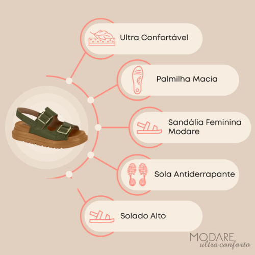 Sandália Ortopedica Feminina - Sola Massageadora